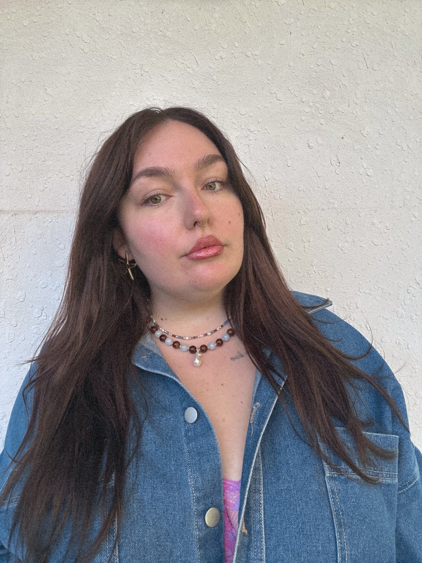 Blue & Brown Necklace (Gold & Silver)