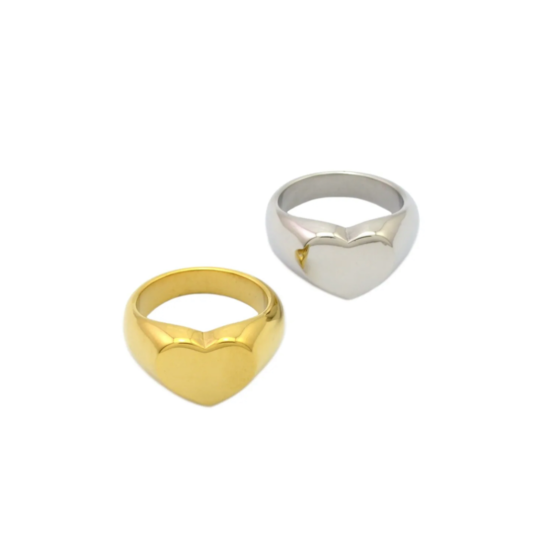 Freya Chunky Heart Ring (Gold & Silver)