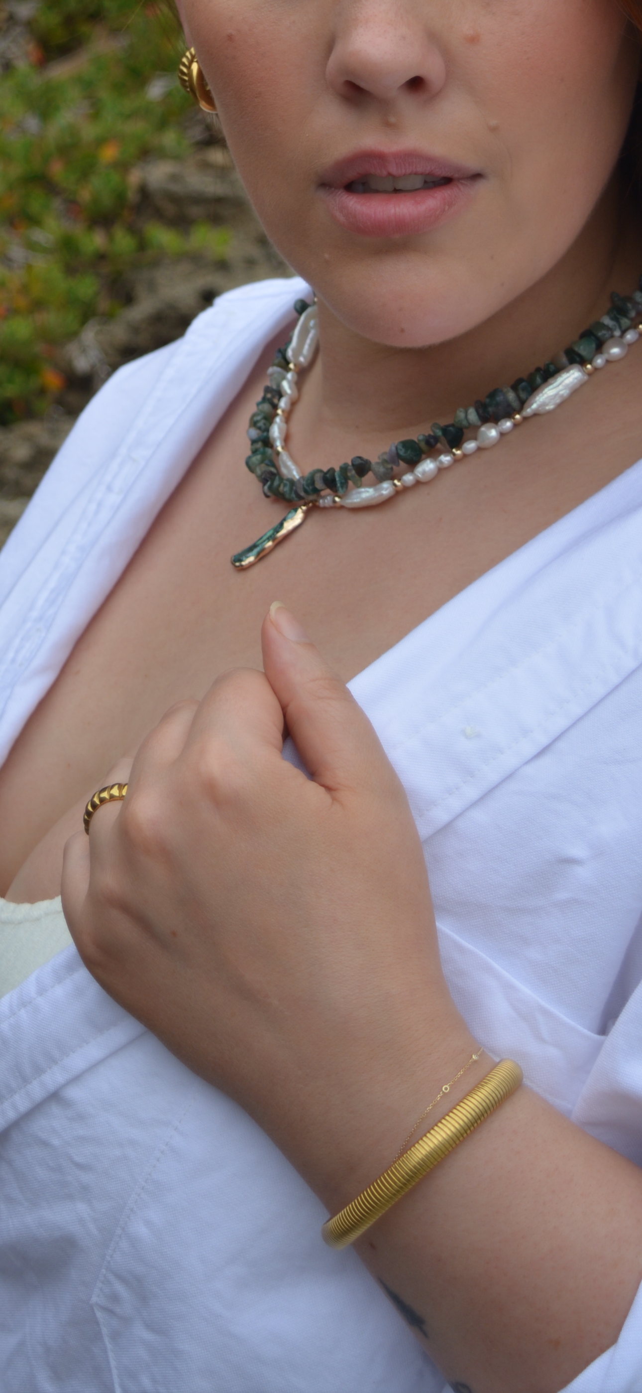 Salt Fern Necklace (Gold)