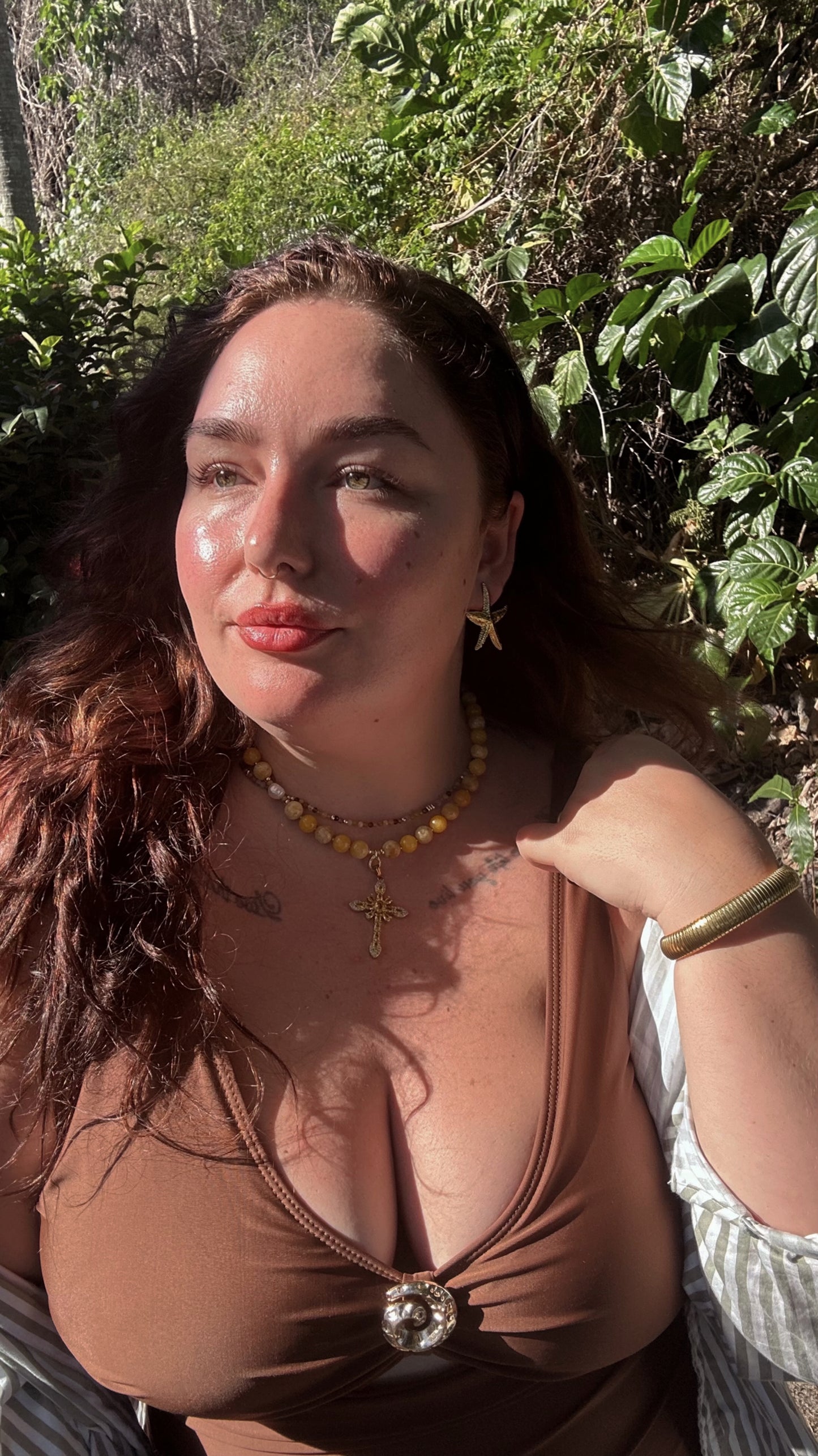 Green dainty Beaded Necklace (Gold & Silver)