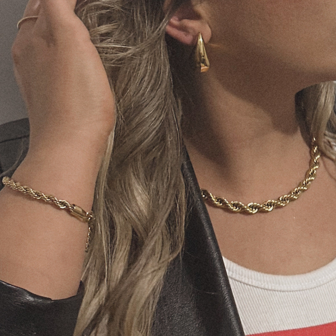 Kora Twisted Rope Necklace (Gold & Silver)