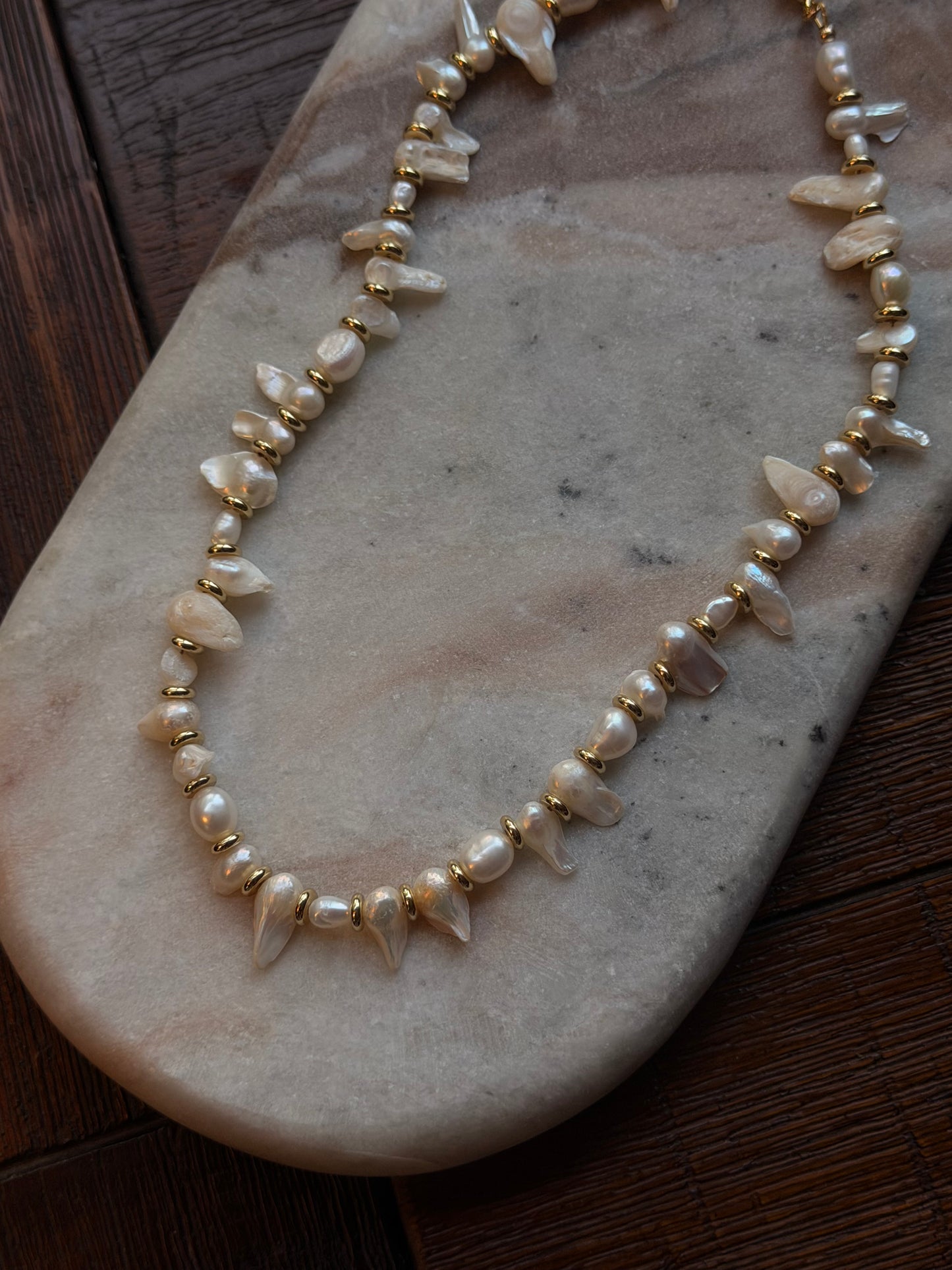 Olivia Pearl Necklace (Gold & Silver)
