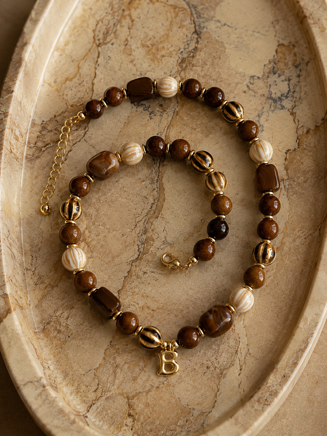 Bianca Beaded Necklace (Gold & Silver)