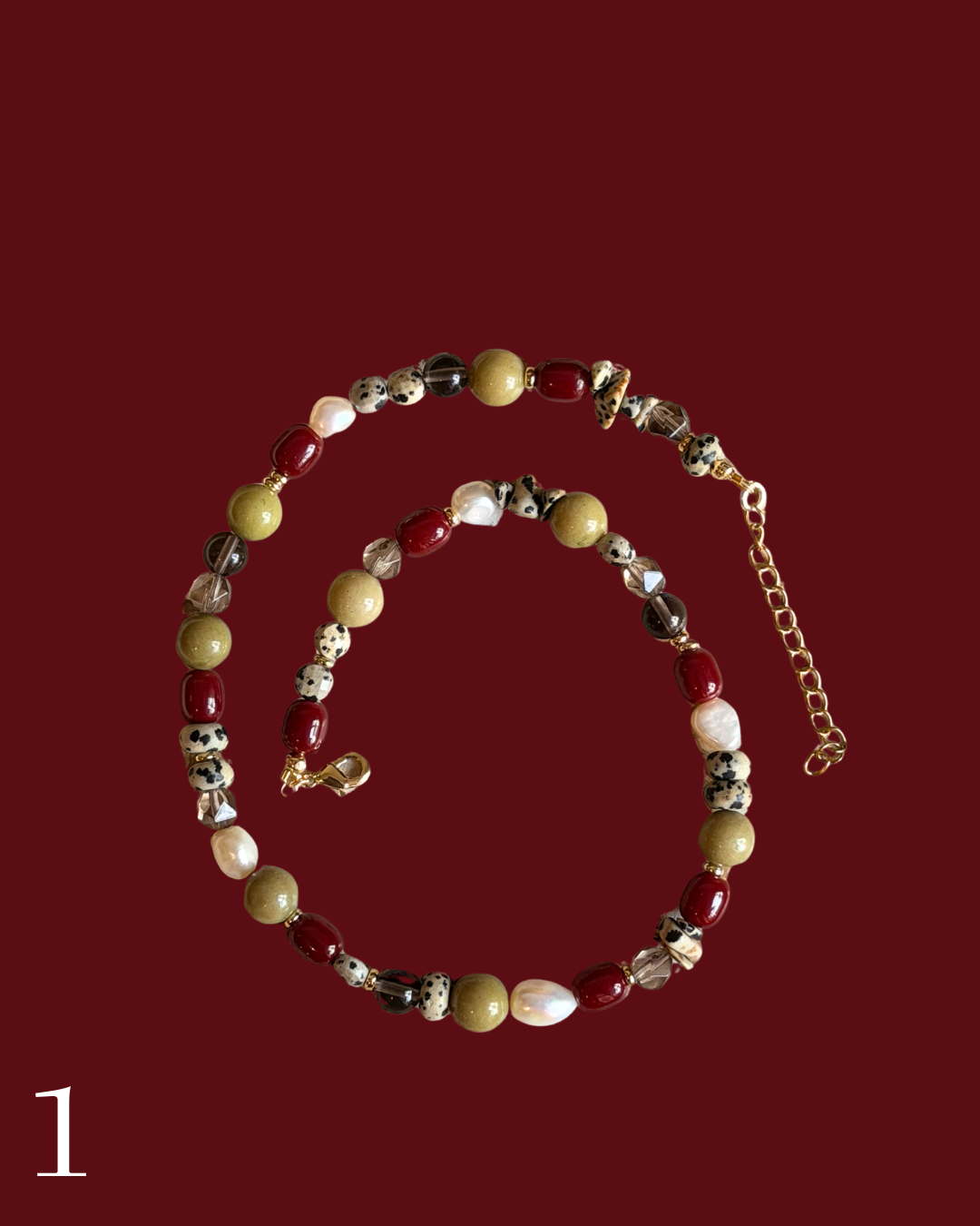 Initial Pendant Beaded Necklace