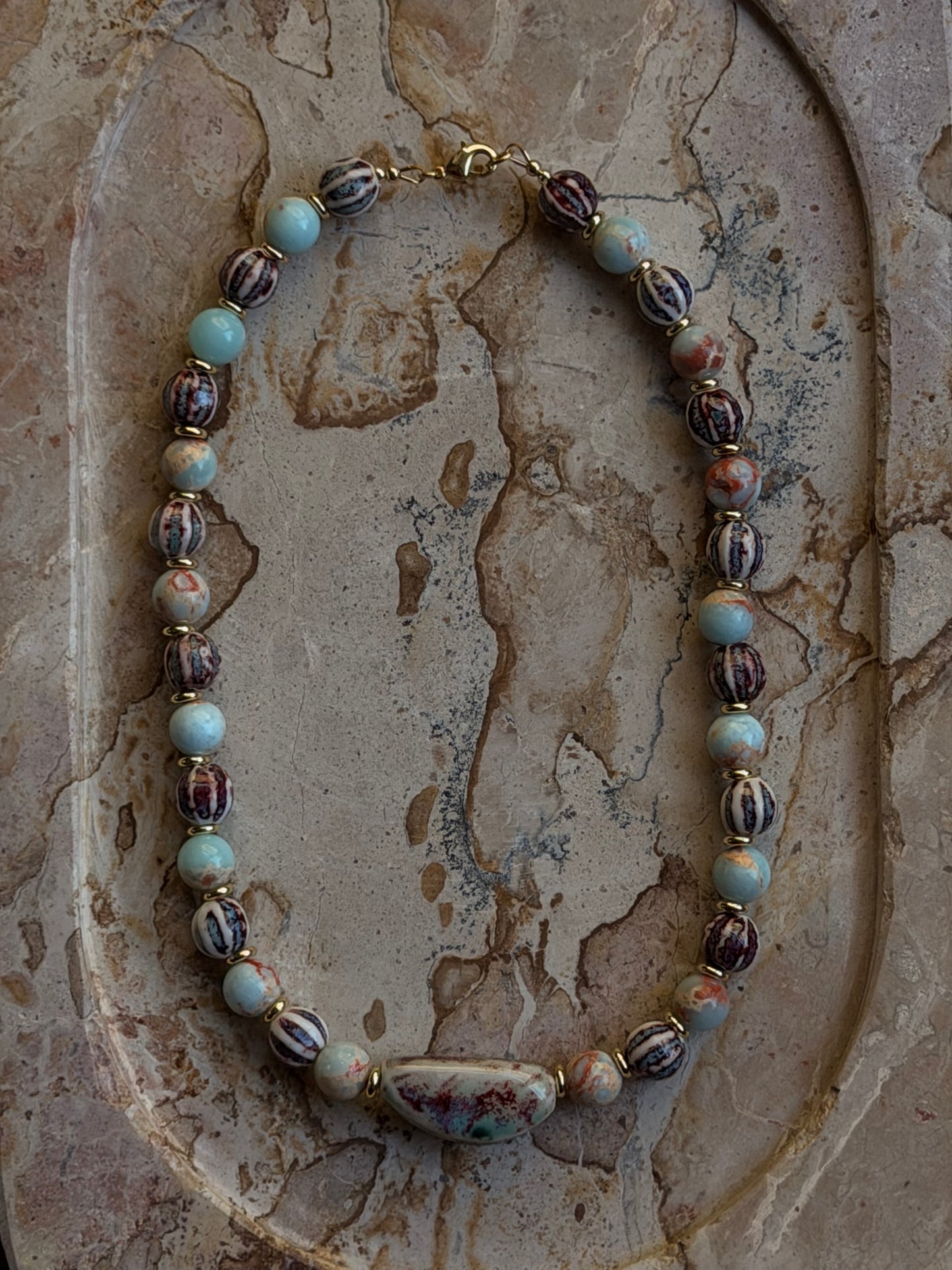 Blue & Purple Necklace (Gold & Silver)