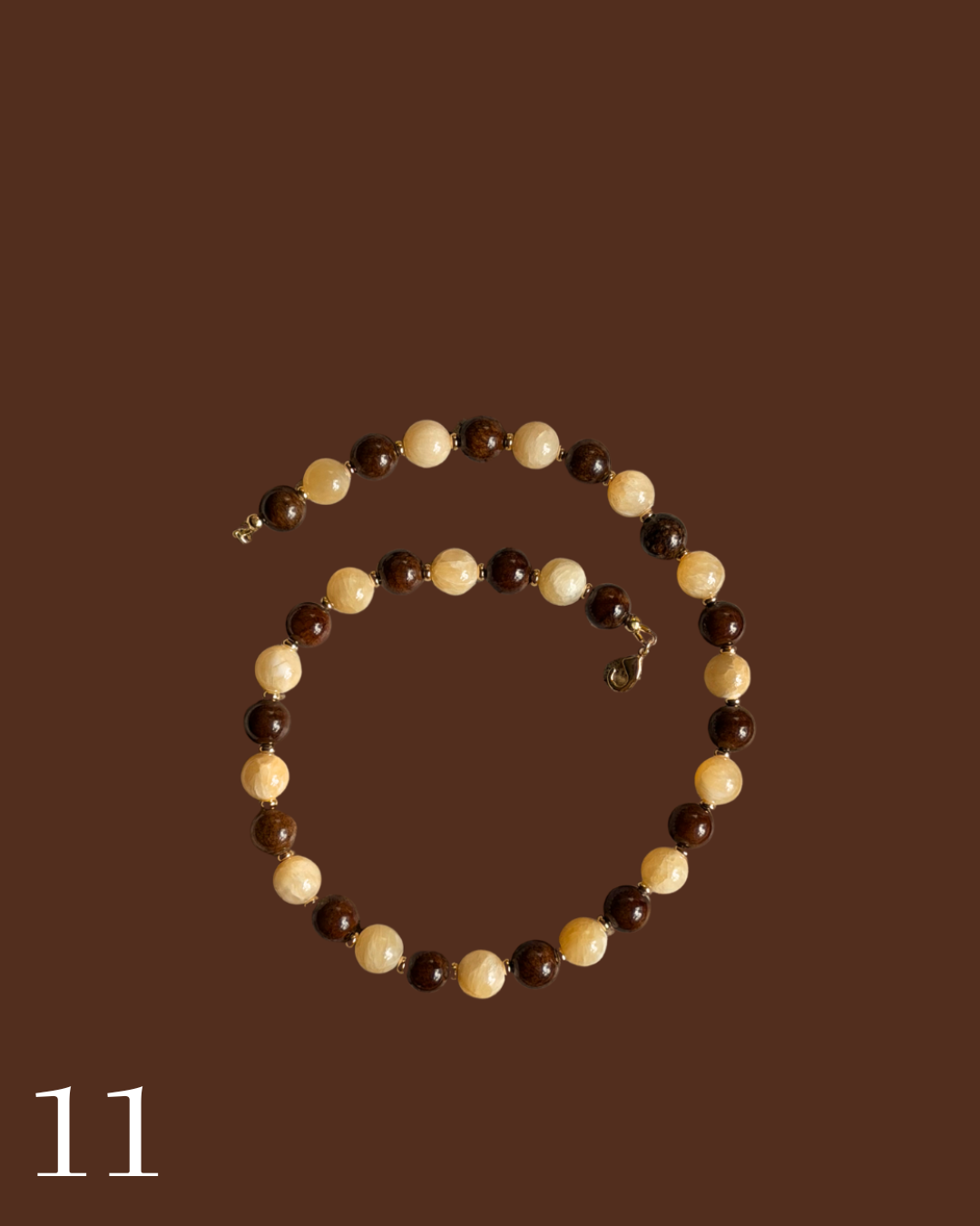 Initial Pendant Beaded Necklace