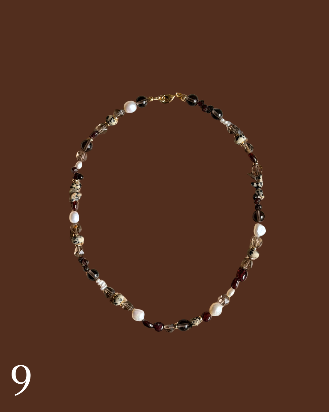 Initial Pendant Beaded Necklace