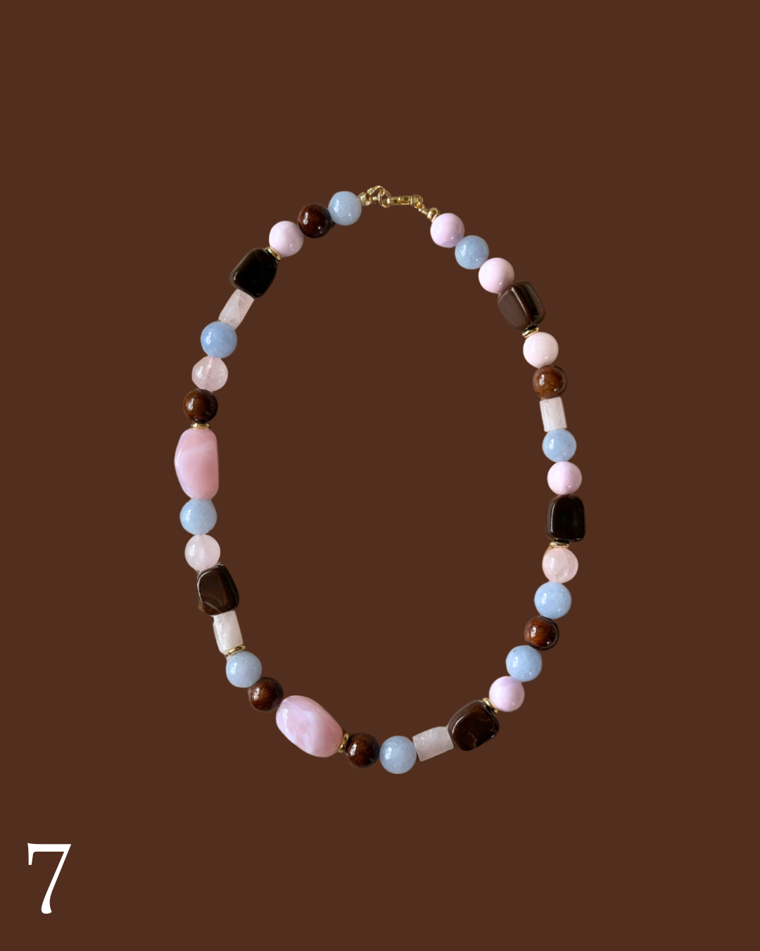 Initial Pendant Beaded Necklace