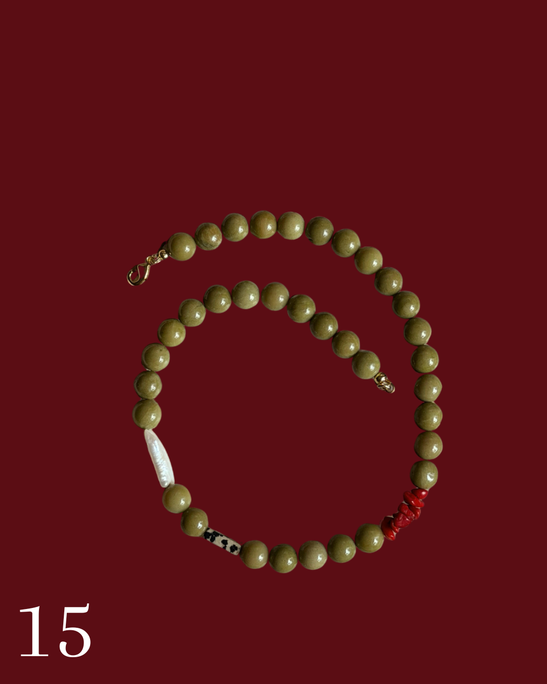 Initial Pendant Beaded Necklace