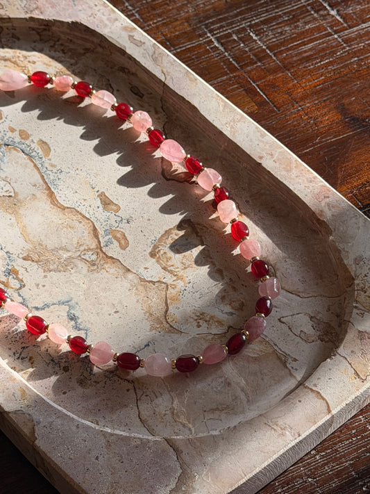 Pink & Red Necklace (Gold & Silver)