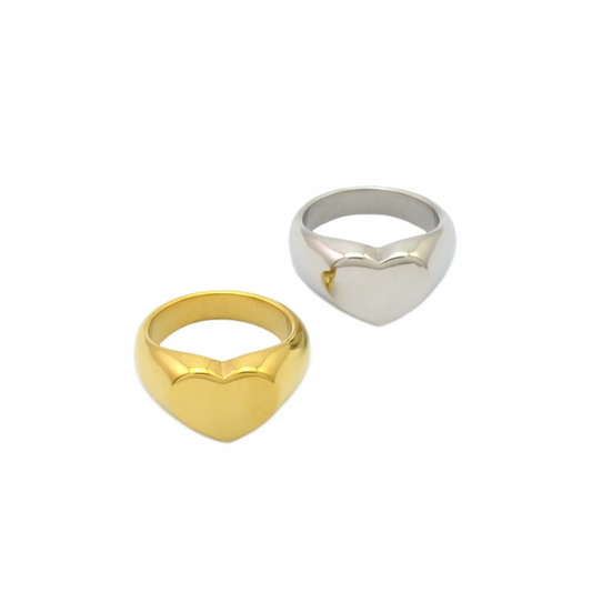 Freya Chunky Heart Ring (Gold & Silver)