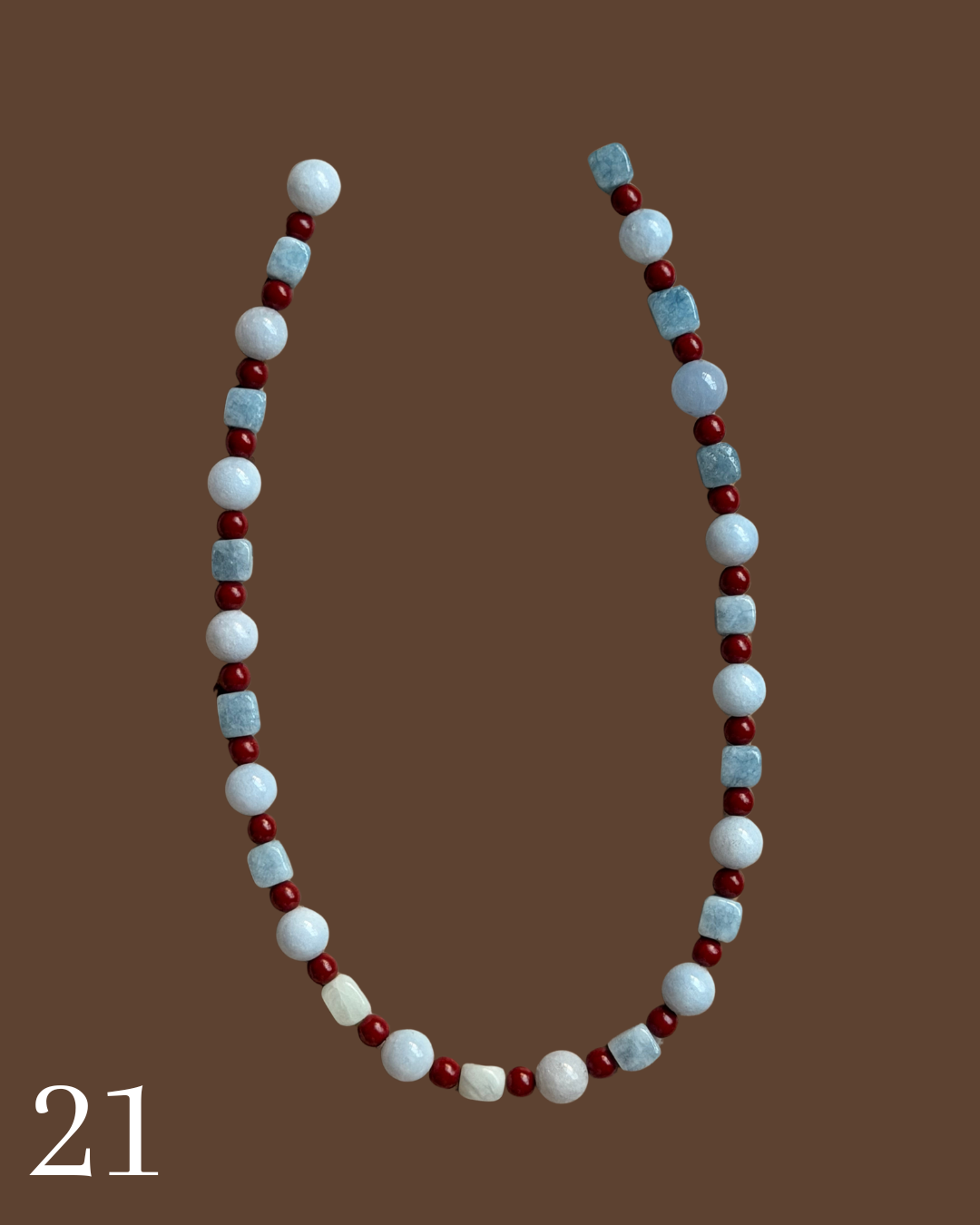 Initial Pendant Beaded Necklace