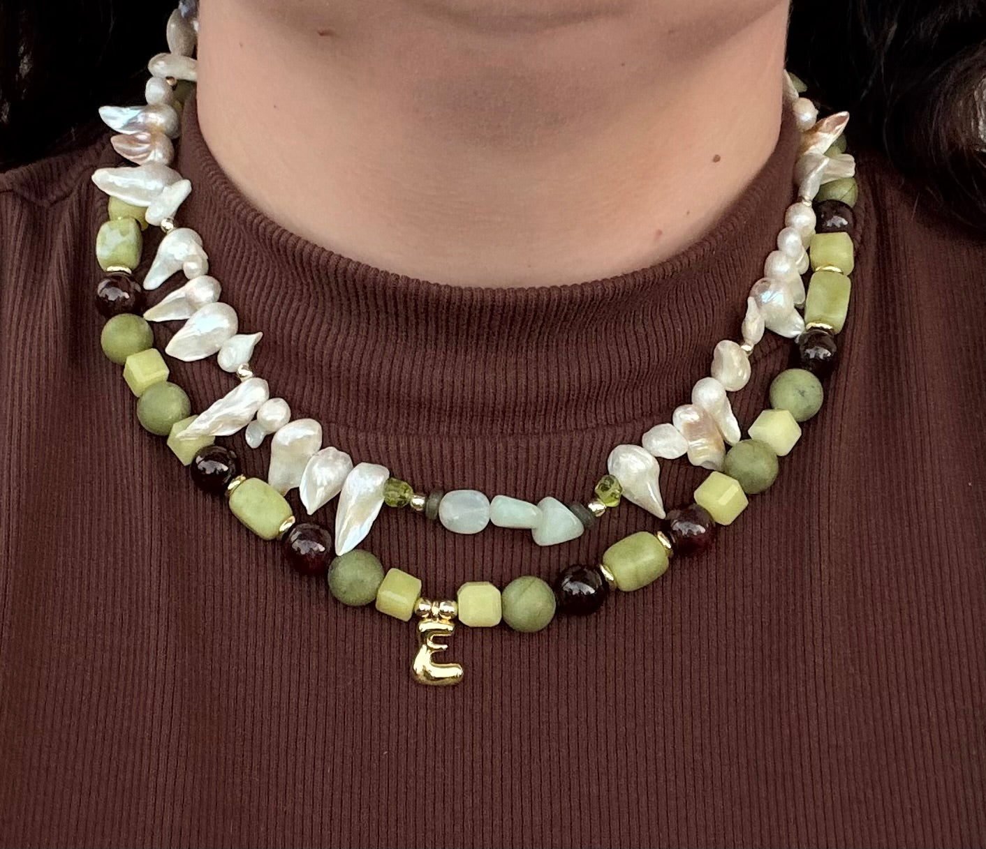 Moss & Moon Necklace (Gold & Silver)
