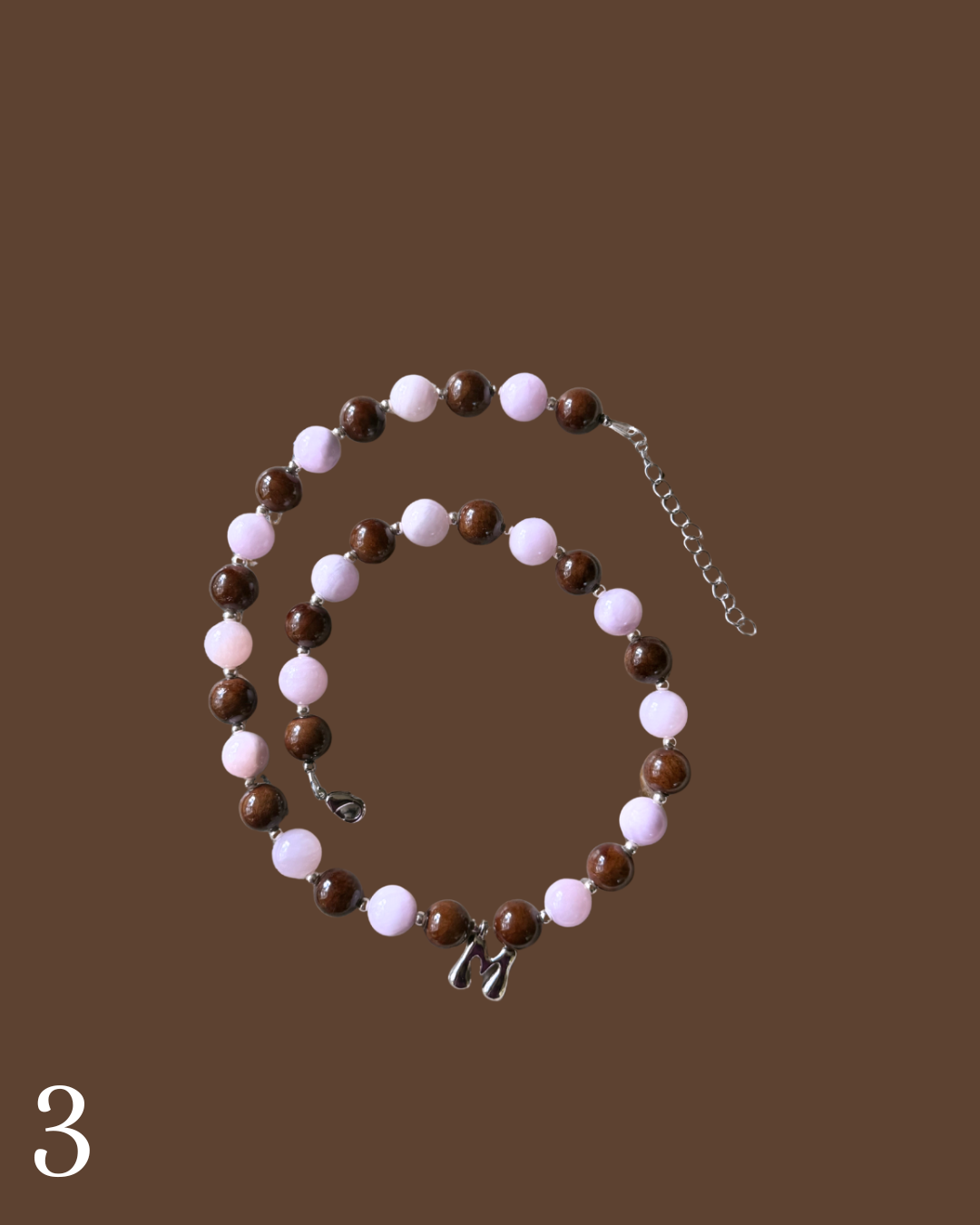 Initial Pendant Beaded Necklace