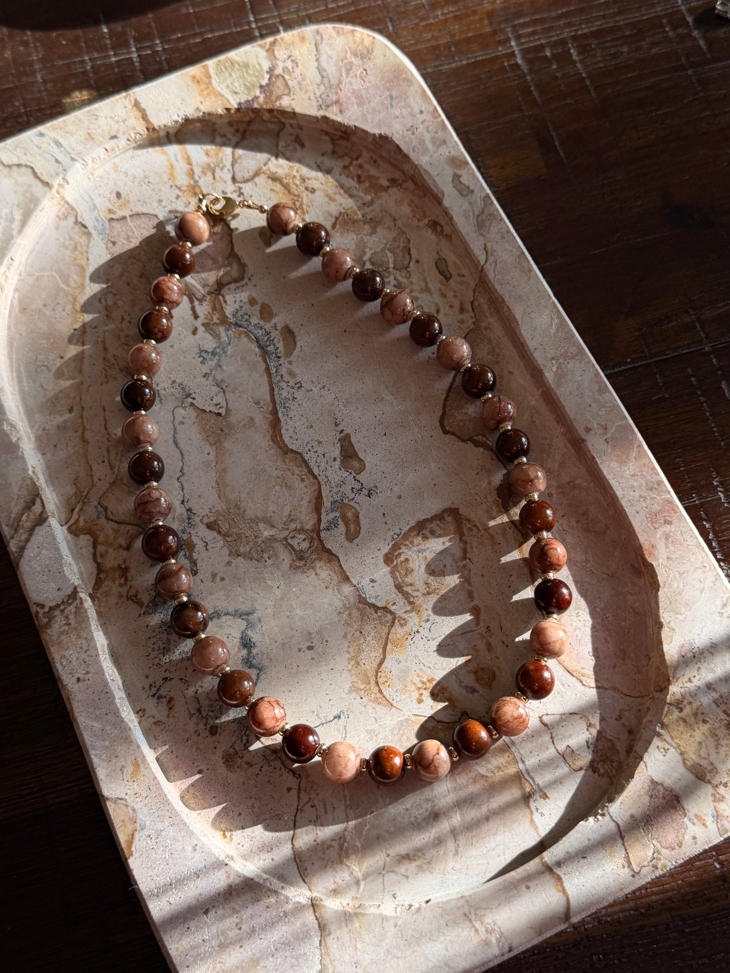 Brown Necklace (Gold & Silver)
