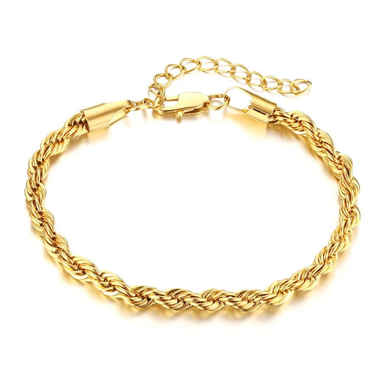 Evelyn Twist Rope Bracelet (Gold & Silver)