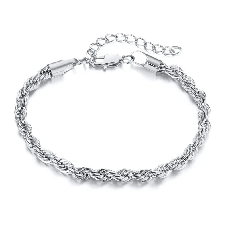 Evelyn Twist Rope Bracelet (Gold & Silver)